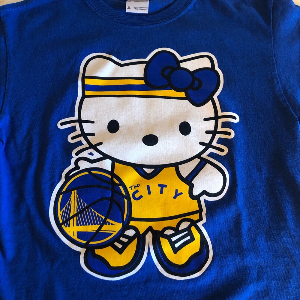 Hello Kitty GoldenStateWarriors basketball T-shirt